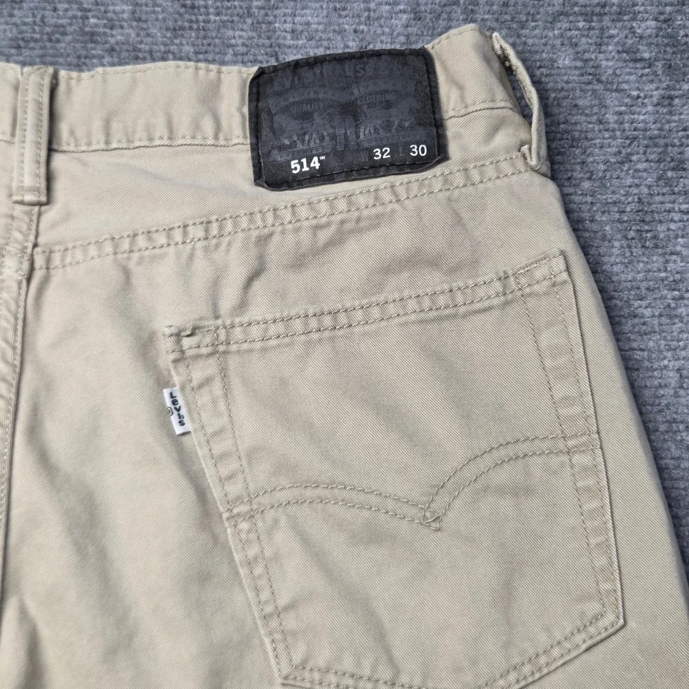 Levis 514 Mens 32x29 Straight Fit Khaki Tan Pants Cotton Twill 5 Pocket